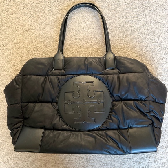 Tory Burch Ella Puffer Tote Black - Picture 1 of 10